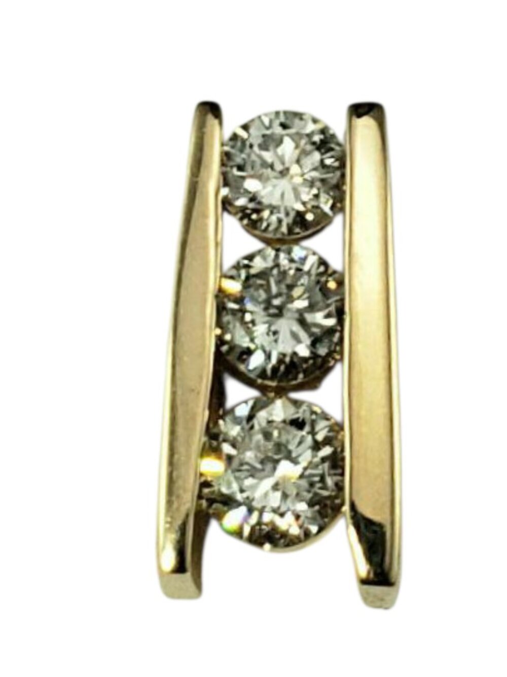 14K Yellow Gold and Diamond Bar Pendant #23032